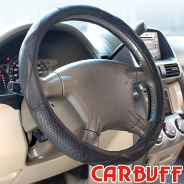 CARBUFF 車痴透氣止滑吸汗牛皮方向盤套(三節兩用設計更貼心) MH-9019