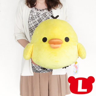Rilakkuma拉拉熊新版繪本風基本款毛絨大公仔38cm(L)。小雞(黃)