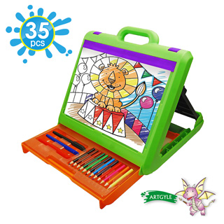 【美國ARTGYLE】 Kids黑白板外出童趣繪畫綜合套組(35PCS)