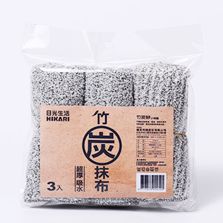 HIKARI日光生活-台灣製竹炭抹布(3入)X2包