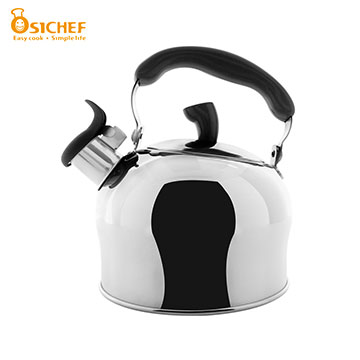 【歐喜廚】OSICHEF 蘋果不鏽鋼笛音迷你茶壺 (黑) 1.2L