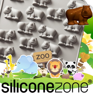 【Siliconezone 】施理康ZOO耐熱犀牛巧克力模/冰模