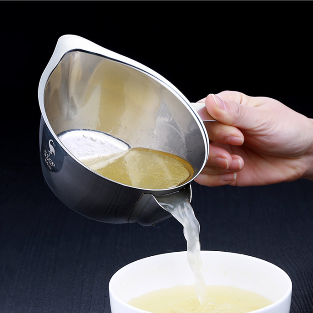 PUSH! 廚房用品304不銹鋼濾油器隔油壺隔油碗隔油器油水分離器D135