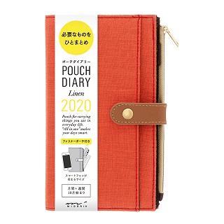 MIDORI Pouch Diary 2020手帳收納包-亞麻紅