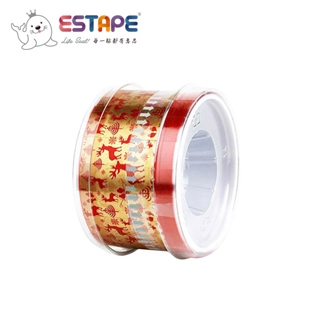 【王佳Seal King】易撕貼ESTAPE (抽取式OPP膠帶/繽紛版金底紅鹿)