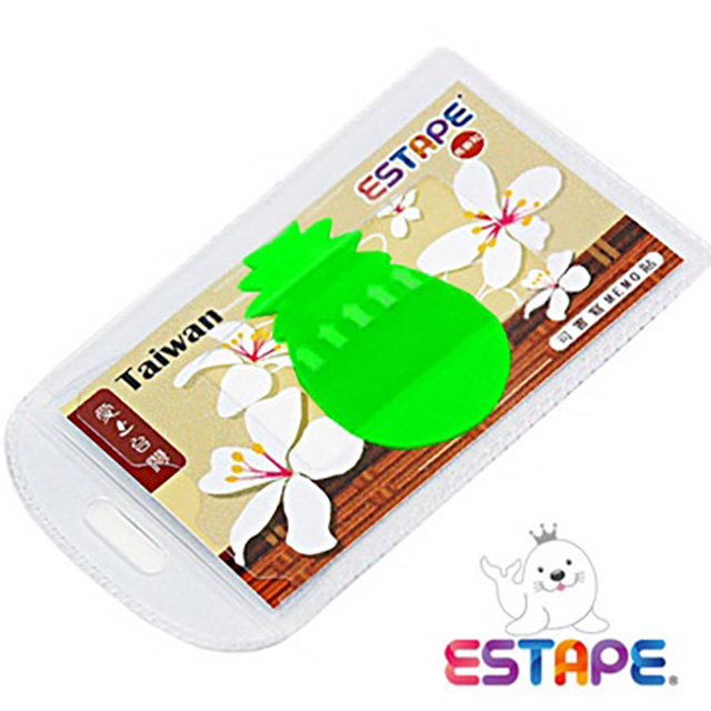 【王佳膠帶Seal King】隨手貼ESTAPE (鳳梨造型Memo可書寫)全螢光綠