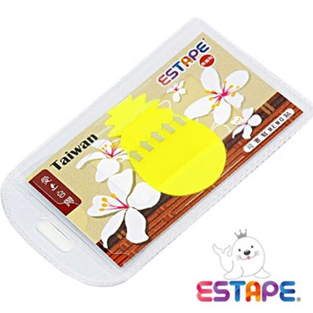 【王佳膠帶Seal King】隨手貼ESTAPE (鳳梨造型Memo可書寫)全螢光黄