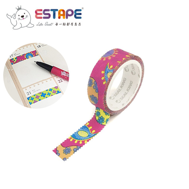 【ESTAPE】幾何系列裝飾膠帶-變形蟲款(手帳/裝飾/拼貼/標籤/重複貼黏)