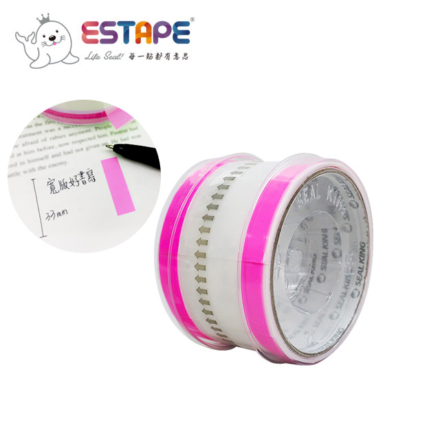 【ESTAPE】抽取式Memo貼-色頭螢光桃紅/寬版(33mm/重複貼黏/可書寫/便利貼/手帳/標籤/註記)