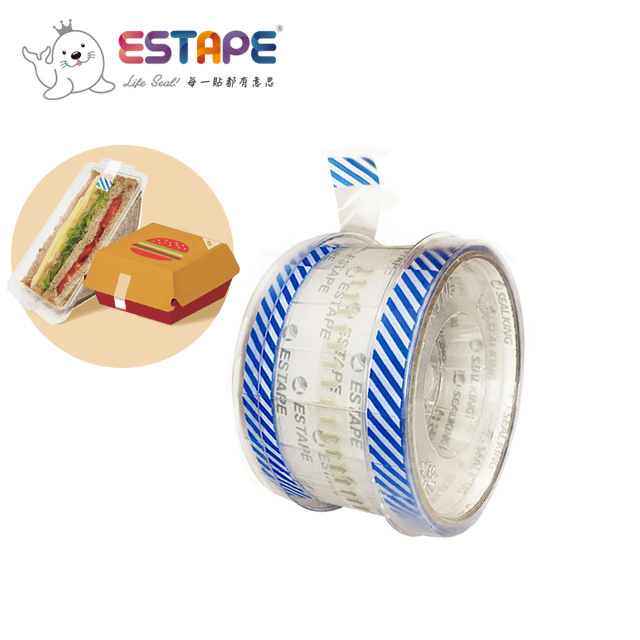 【ESTAPE】抽取式OPP封口透明膠帶|斜紋藍(14mm x 55mm/易撕貼)