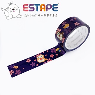 【ESTAPE】Squly 裝飾膠帶|貓頭櫻(18mm x 6M/手帳/裝飾)