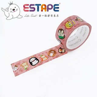 【ESTAPE】Squly 裝飾膠帶|浪漫粉櫻(18mm x 6M/手帳/裝飾)
