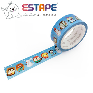 【ESTAPE】Squly 裝飾膠帶|雪地派對(18mm x 6M/手帳/裝飾)