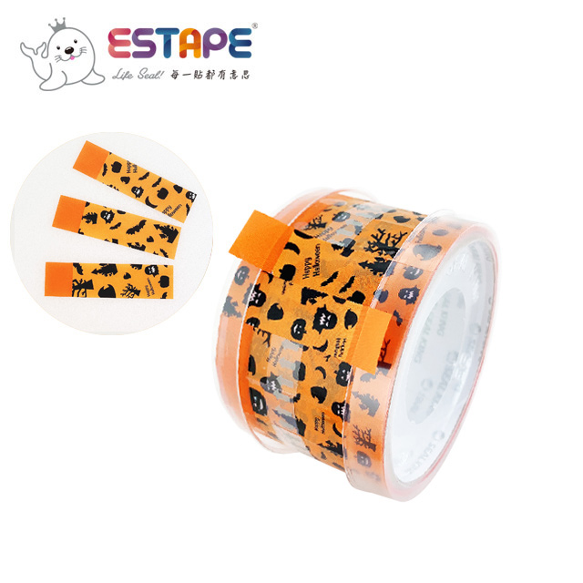 【ESTAPE】節慶易撕貼|黑色萬聖節(14mm x 55mm/封口/包裝/黏貼)