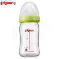 日本《Pigeon 貝親》母乳實感寬口玻璃奶瓶【綠160ml】