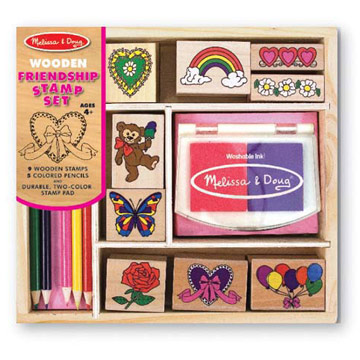美國 Melissa & Doug 木製印章組 - 好朋友插圖