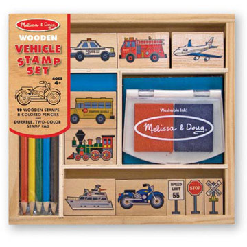 美國 Melissa & Doug 木製印章組 - 交通工具
