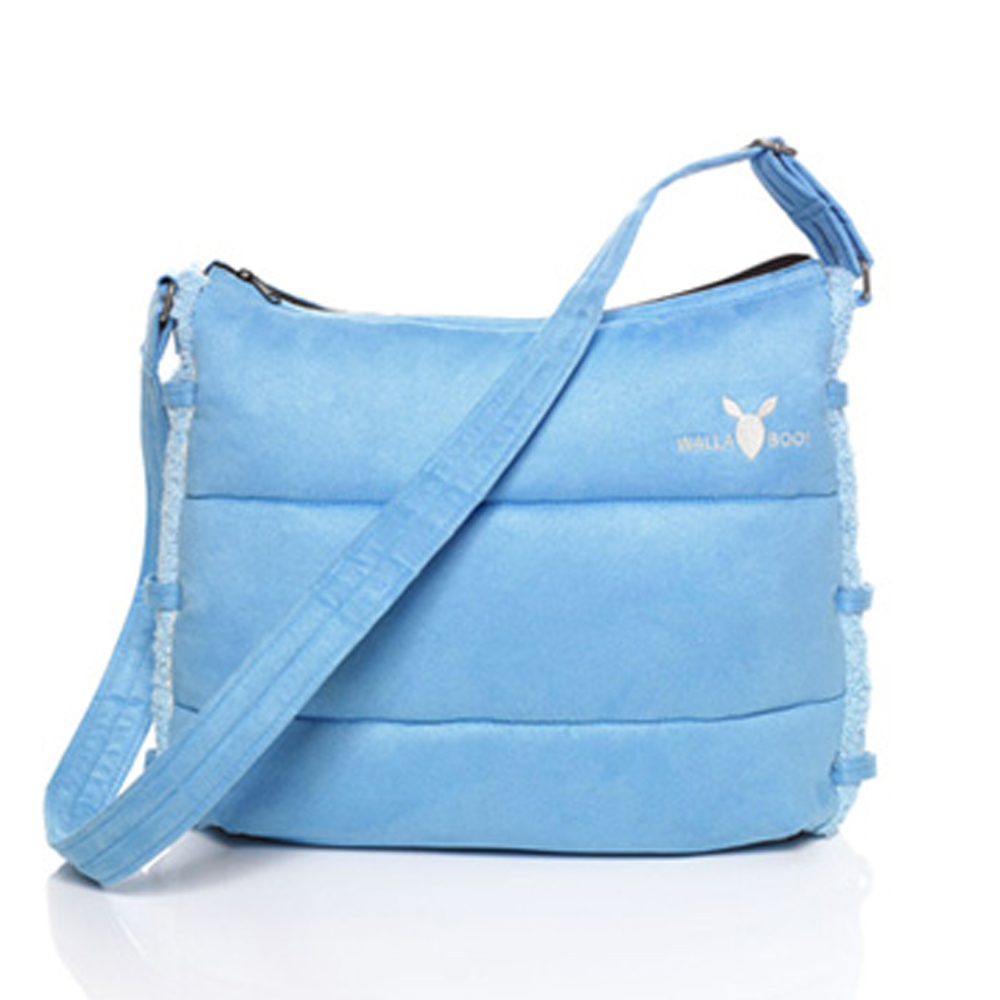 荷蘭 wallaboo baby bag soft 時尚媽咪斜背包-天空藍