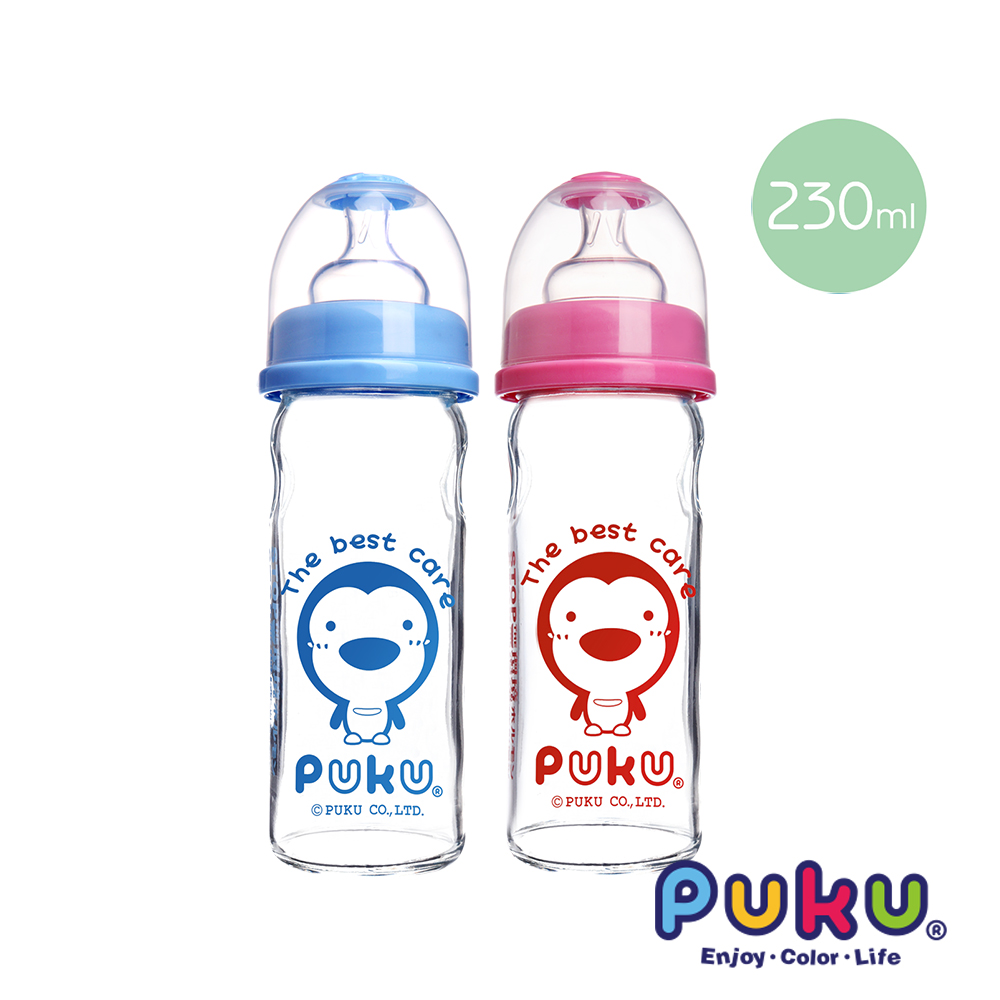 PUKU寬口玻璃奶瓶-230cc