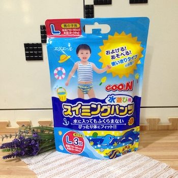 日本 大王 GOO.N 戲水專用游泳尿布-L號 (男生款)