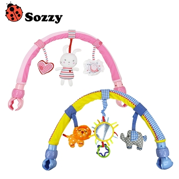 【美國SOZZY】 嬰兒夾式安撫響聲玩偶床掛推車掛-兩款