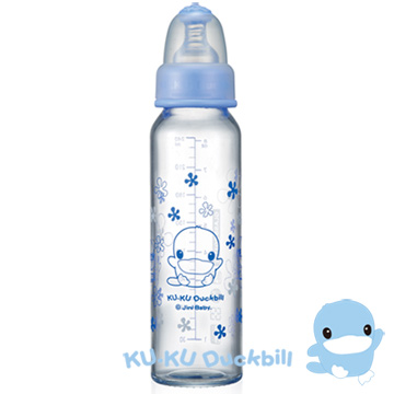 KU.KU酷咕鴨 晶亮加厚玻璃奶瓶200ml(5847)