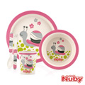 Nuby 竹纖維兒童學習餐具5件組-蝸牛