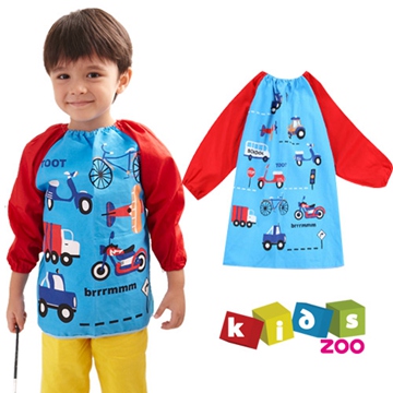 【kids zoo】童趣棉質長袖畫畫衣_交通工具