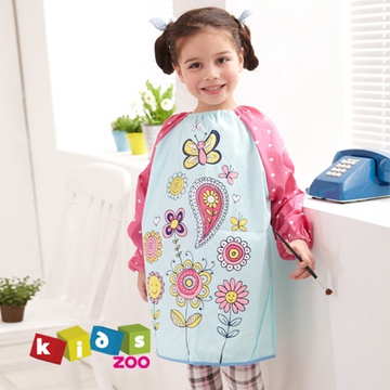 【kids zoo】童趣棉質長袖畫畫衣_花朵蝴蝶