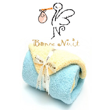 Bonne Nuit Baby 柔舒小孩包巾(海鷗藍/玉米黃)