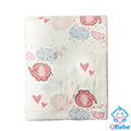 【QBabe】雙層紗竹纖維嬰兒包被浴巾 120x120-雨傘小象