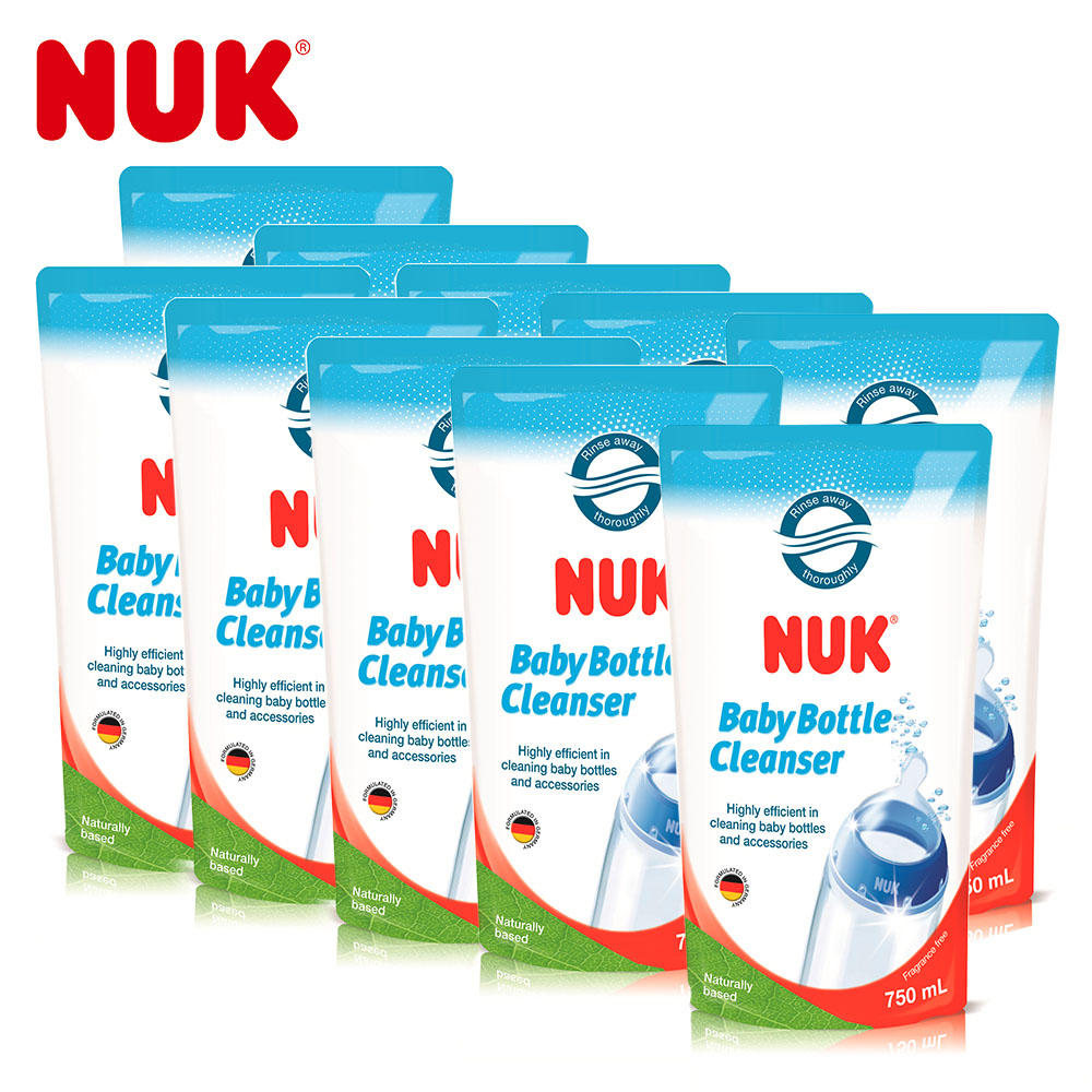 【NUK】奶瓶清潔液補充包750ml成箱購 (750mlx10包)