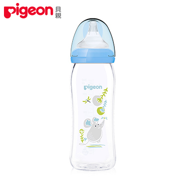 日本《Pigeon 貝親》寬口彩繪玻璃奶瓶240ml(鼠年限定款)