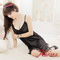 【Aurora 歐若拉】新款女士冰絲睡裙性感睡裙絲綢睡衣家居服春夏薄款(AK278)