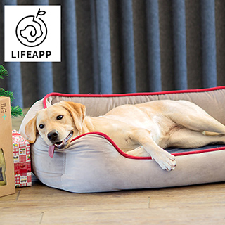 Lifeapp 寵物豪華睡墊-尊爵版-灰紅 M