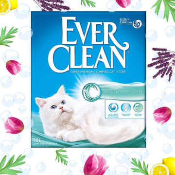 藍鑽歐規【EverClean】海洋香芬結塊貓砂10L