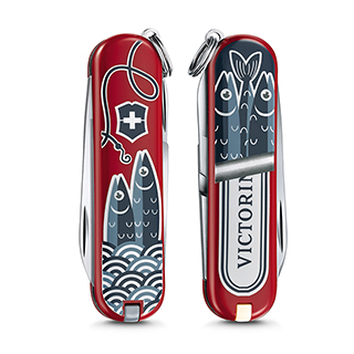 VICTORINOX 瑞士維氏限量迷你7用印花瑞士刀-沙丁魚罐頭
