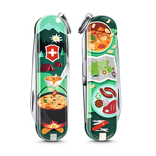 VICTORINOX 瑞士維氏限量迷你7用印花瑞士刀-露營美食