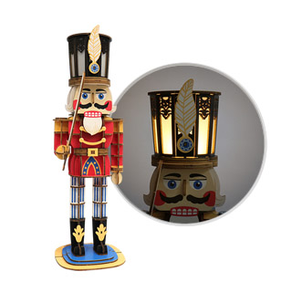 jigzle 3d-木家俱-彩色胡桃钳娃娃-led台灯 手作 拼图