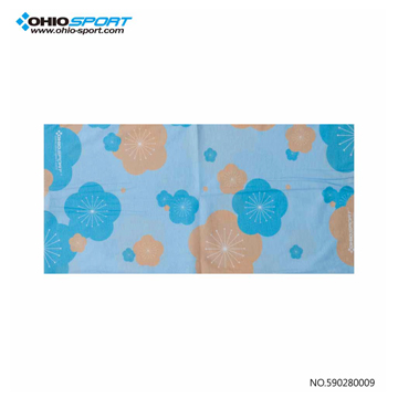 OHIOSPORT-雙色梅花魔術頭巾-水藍59028000906