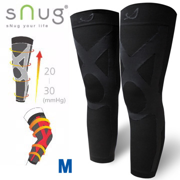SNUG運動壓縮全腿套-1雙(M號)(百搭黑)