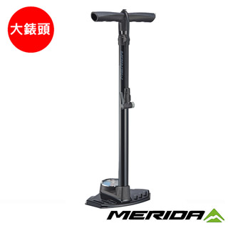 《MERIDA》美利達 大錶頭鋁合金立式打氣筒 聰明嘴160PSI 黑/灰 1731