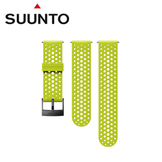SUUNTO 24MM ATHLETIC 1 SILICONE STRAP LIME BLACK矽膠快拆錶帶【萊姆綠 / 黑】