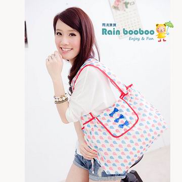 ●Rain booboo●蝴蝶包- 包包雨衣 名牌收納包 購物包 媽媽包【紅雨滴款】