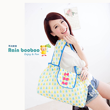 ●Rain booboo●蝴蝶包- 包包雨衣 名牌收納包 購物包 媽媽包【藍雨點款】