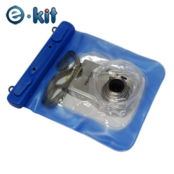 逸奇 e-kit《SJ-0418 伸縮鏡頭相機專用防水袋10米保護套》藍夾