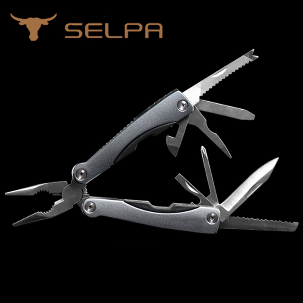 【韓國SELPA】韓國SELPA 11合一多功能萬用工具組/鉗子/一字起子/開瓶器/錐子/指甲刀/瑞士刀(灰)