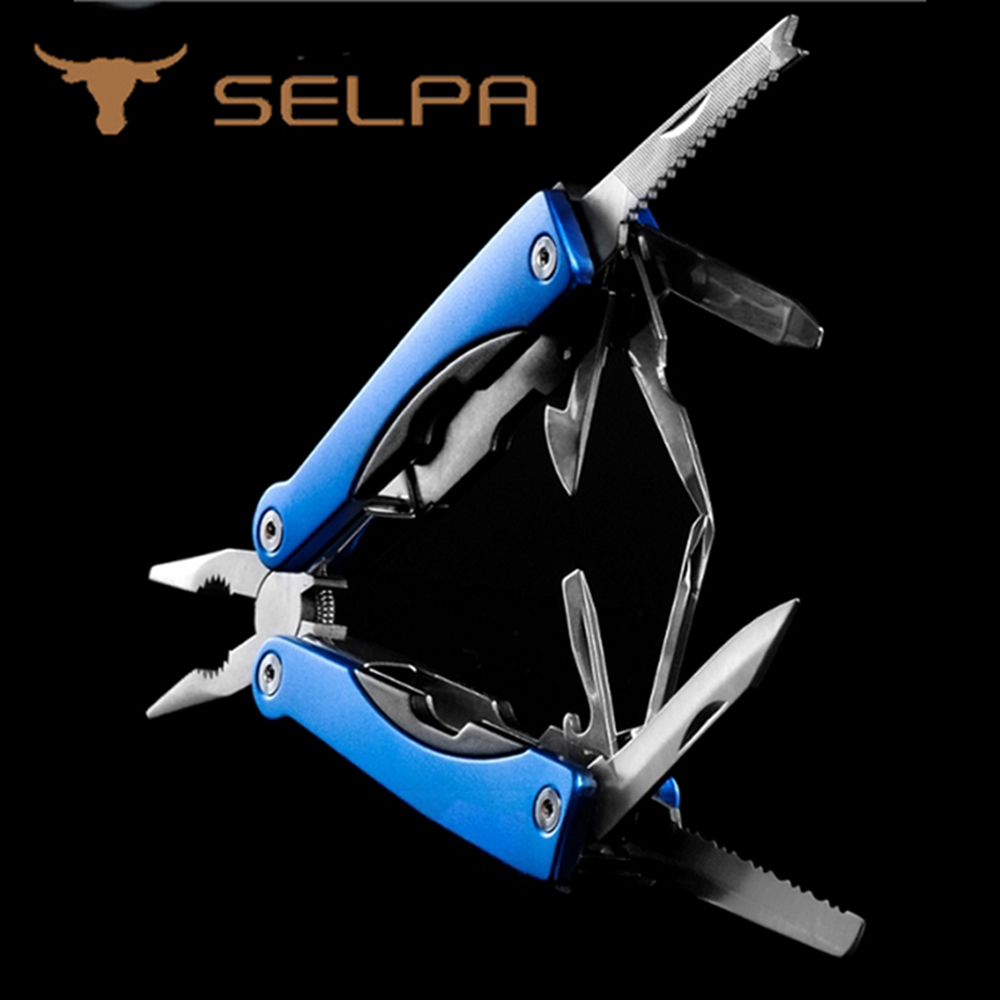 【韓國SELPA】韓國SELPA 11合一多功能萬用工具組/鉗子/一字起子/開瓶器/錐子/指甲刀/瑞士刀(藍)
