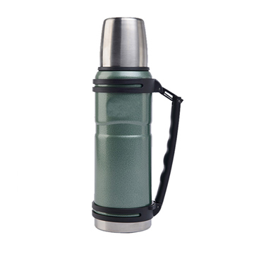 PUSH!戶外旅遊休閒用品不銹鋼真空保溫瓶保溫杯水壺1200ml P84綠色
