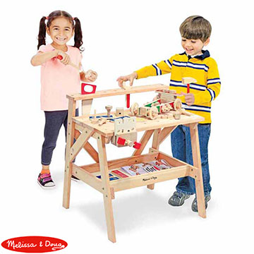 【華森葳兒童教玩具】扮演角系列-Melissa&Doug 小小木匠工作臺 N7-2369